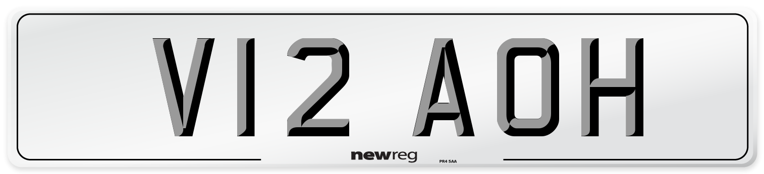 V12 AOH Number Plate from New Reg